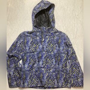 Topman Unisex Medium Windbreaker - blue yellow black animal print